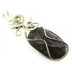 Iolite Gemstone Sterling Silver Wire Wrapped Pendant 20