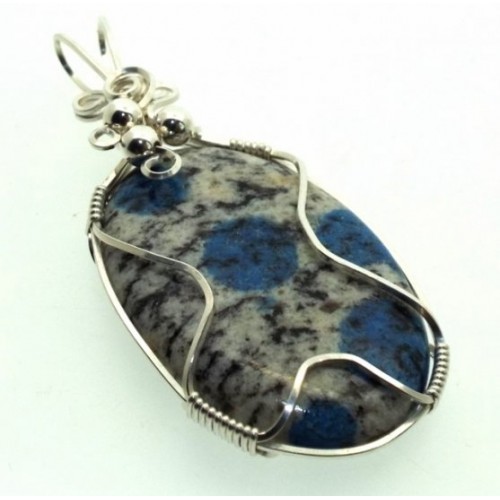 K2 Gemstone Silver Filled Wire Wrapped Pendant 06