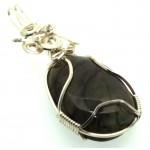 Labradorite Gemstone Silver Filled Wire Wrapped Pendant 09