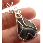 Labradorite Gemstone Silver Filled Wire Wrapped Pendant 12