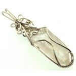 Lemurian Star Seed Lazer Quartz Sterling Silver Wire Wrapped Pendant 03