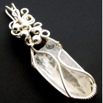 Lemurian Star Seed Lazer Quartz Sterling Silver Wire Wrapped Pendant 03