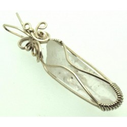 Lemurian Star Seed Lazer Quartz Sterling Silver Wire Wrapped Pendant 06
