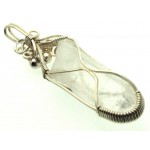 Lemurian Star Seed Lazer Quartz Sterling Silver Wire Wrapped Pendant 07