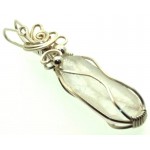 Lemurian Star Seed Lazer Quartz Sterling Silver Wire Wrapped Pendant 08