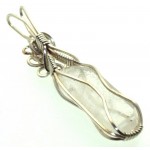 Lemurian Star Seed Lazer Quartz Sterling Silver Wire Wrapped Pendant 08