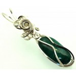 Malachite Silver Filled Wire Wrapped Pendant 05