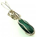 Malachite Silver Filled Wire Wrapped Pendant 05