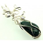 Malachite Silver Filled Wire Wrapped Pendant 08