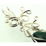 Malachite Silver Filled Wire Wrapped Pendant 08