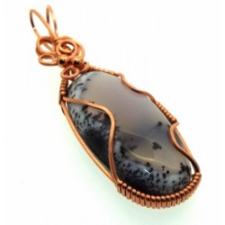 Merlinite Copper Wire Wrapped Pendant 02