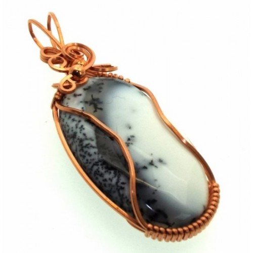 Merlinite Copper Wire Wrapped Pendant 03