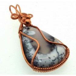 Merlinite Copper Wire Wrapped Pendant 05