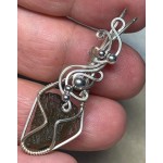 Moldavite Gemstone Sterling Silver Wire Wrapped Pendant 05