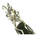 Moldavite Gemstone Sterling Silver Wire Wrapped Pendant 08