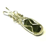 Moldavite Gemstone Sterling Silver Wire Wrapped Pendant 08