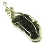 Moldavite Gemstone Sterling Silver Wire Wrapped Pendant 10