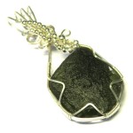 Moldavite Gemstone Sterling Silver Wire Wrapped Pendant 11