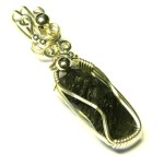 Moldavite Gemstone Sterling Silver Wire Wrapped Pendant 13