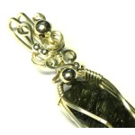 Moldavite Gemstone Sterling Silver Wire Wrapped Pendant 13