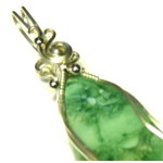 Green Opal Sterling Silver Wire Wrapped Pendant 01