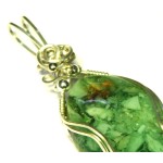 Green Opal Sterling Silver Wire Wrapped Pendant 02