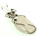 Petalite Gemstone Sterling Silver Wire Wrapped Pendant 01