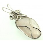 Petalite Gemstone Sterling Silver Wire Wrapped Pendant 01