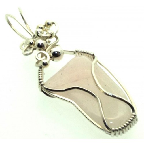 Petalite Gemstone Sterling Silver Wire Wrapped Pendant 02