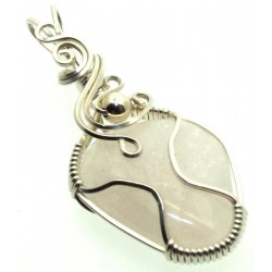 Petalite Gemstone Sterling Silver Wire Wrapped Pendant 04