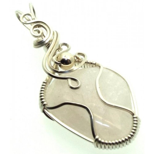 Petalite Gemstone Sterling Silver Wire Wrapped Pendant 04