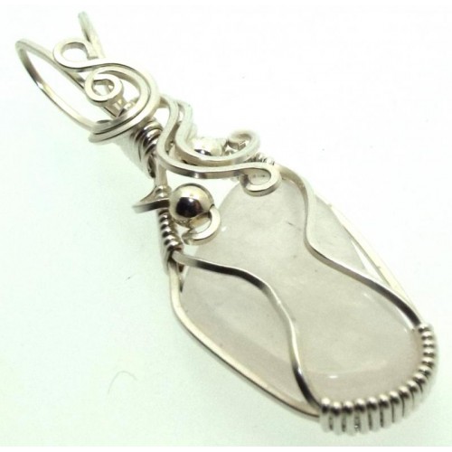 Petalite Gemstone Sterling Silver Wire Wrapped Pendant 05