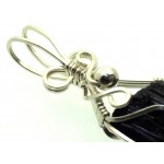 Black Tourmaline Sterling Silver Wire Wrapped Pendant 02