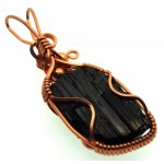 Black Tourmaline Copper Wire Wrapped Pendant 04