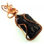 Black Tourmaline Copper Wire Wrapped Pendant 06