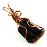 Black Tourmaline Copper Wire Wrapped Pendant 06