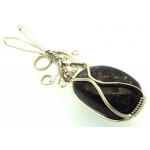 Dravite Brown Tourmaline Silver Filled Wire Wrapped Pendant 03