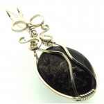 Dravite Brown Tourmaline Silver Filled Wire Wrapped Pendant 06