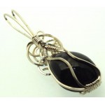 Dravite Brown Tourmaline Silver Filled Wire Wrapped Pendant 07