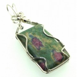 Ruby In Fuchsite Silver Filled Wire Wrapped Pendant 02