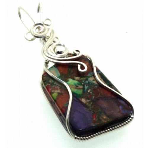 Sediment Jasper Sterling Silver Wire Wrapped Pendant 06