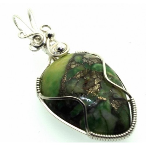 Sediment Jasper Sterling Silver Wire Wrapped Pendant 07