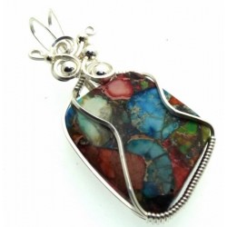 Sediment Jasper Sterling Silver Wire Wrapped Pendant 08