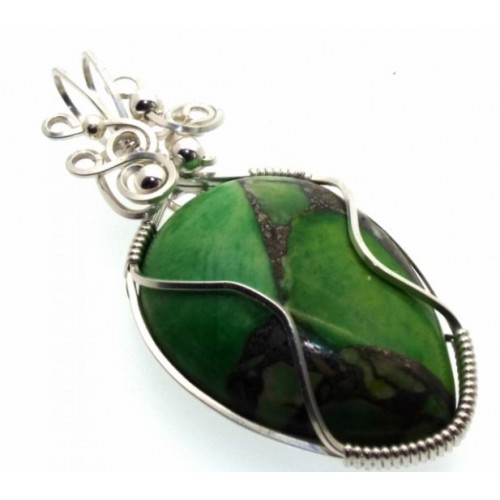 Sediment Jasper Sterling Silver Wire Wrapped Pendant 09