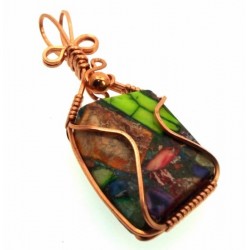 Sediment Jasper Copper Wire Wrapped Pendant 11