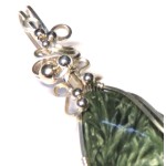 Seraphinite Gemstone Sterling Silver Wire Wrapped Pendant 02