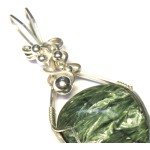 Seraphinite Gemstone Sterling Silver Wire Wrapped Pendant 04