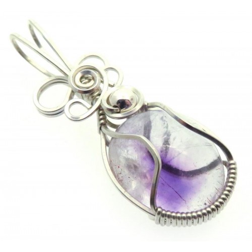Super 7 Gemstone Sterling Silver Wire Wrapped Pendant 17