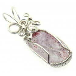 Super 7 Gemstone Sterling Silver Wire Wrapped Pendant 19