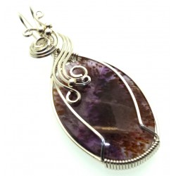 Super 7 Gemstone Sterling Silver Wire Wrapped Pendant 11